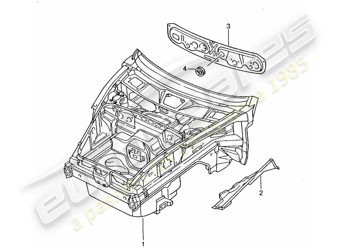 porsche 2005 (996) schema delle parti frontale