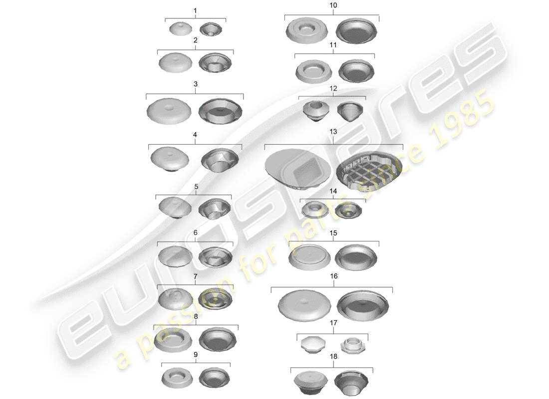 porsche 718 boxster (2019) diagramma delle parti della spina