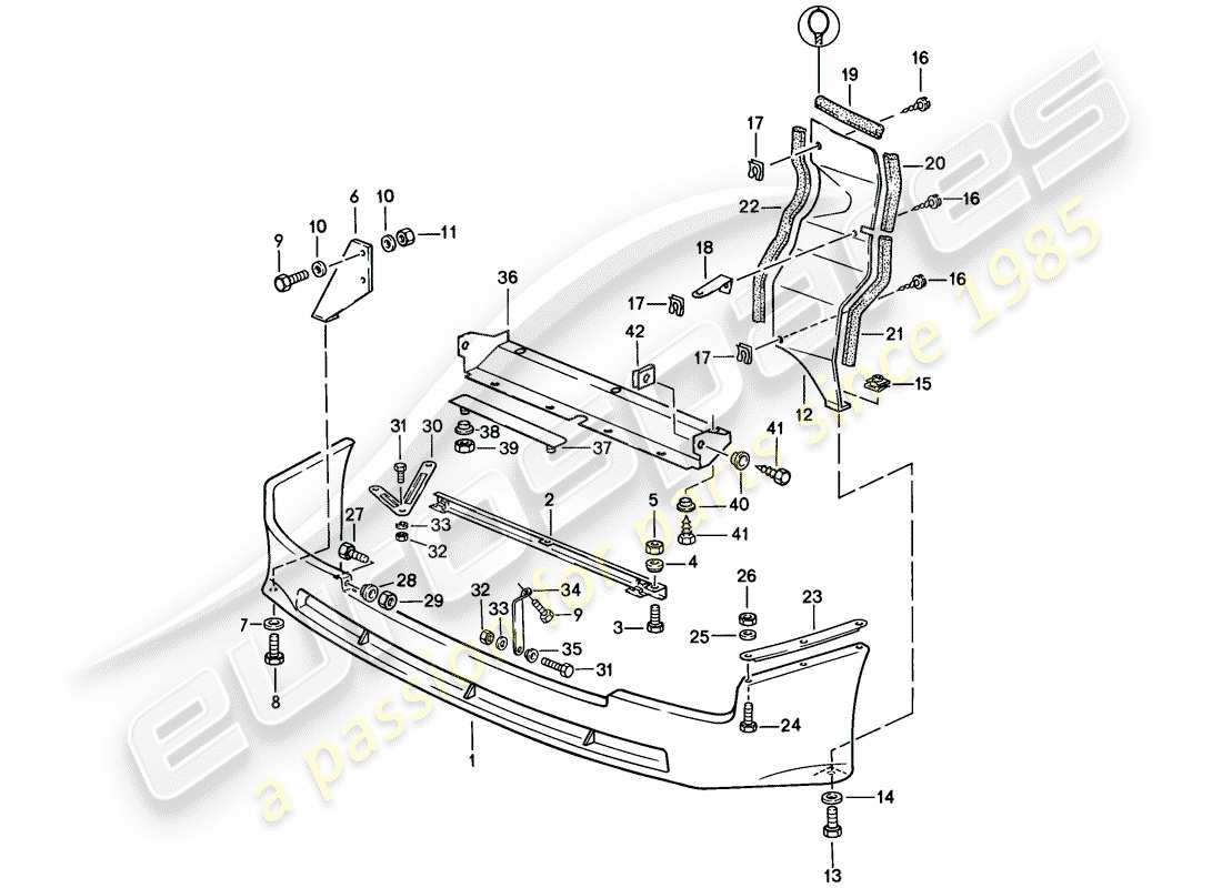 porsche 1983 (944) schema delle parti spoiler anteriore