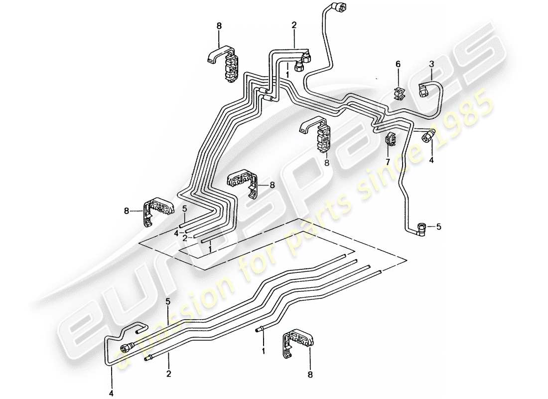porsche 2003 (996 gt3) sistema di alimentazione carburante diagramma delle parti