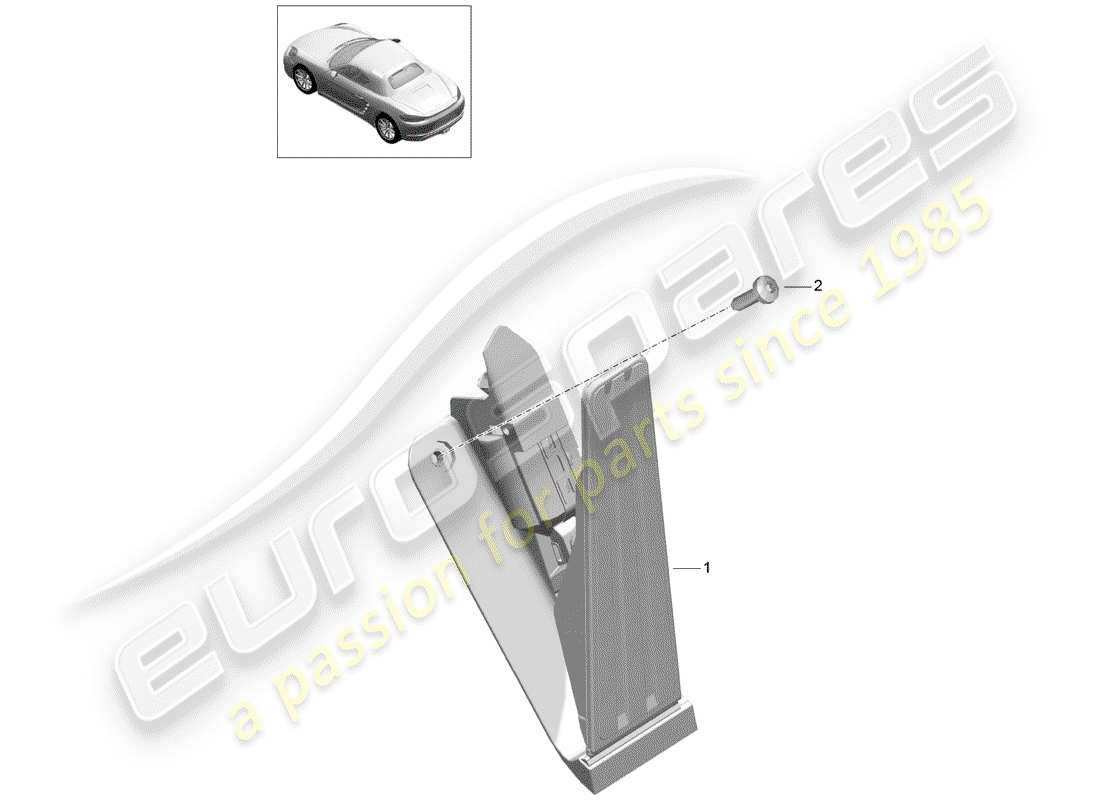 porsche 2019 (718 boxster) freno e acc. montaggio del pedale diagramma delle parti