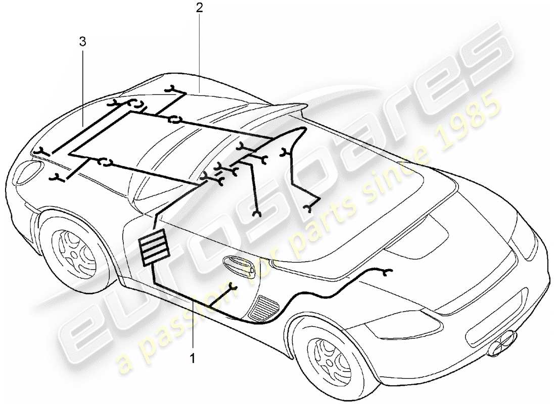 porsche 2008 (987 boxster) cablaggi elettrici schema delle parti