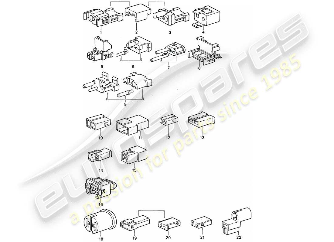 porsche 1988 (911) alloggiamento del connettore diagramma delle parti