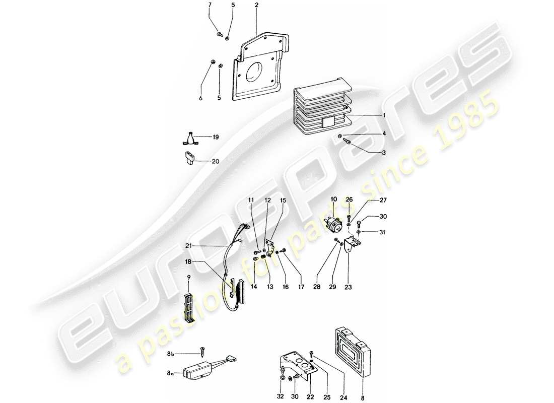 porsche 1976 (914) equipaggiamento elettrico - motore diagramma delle parti