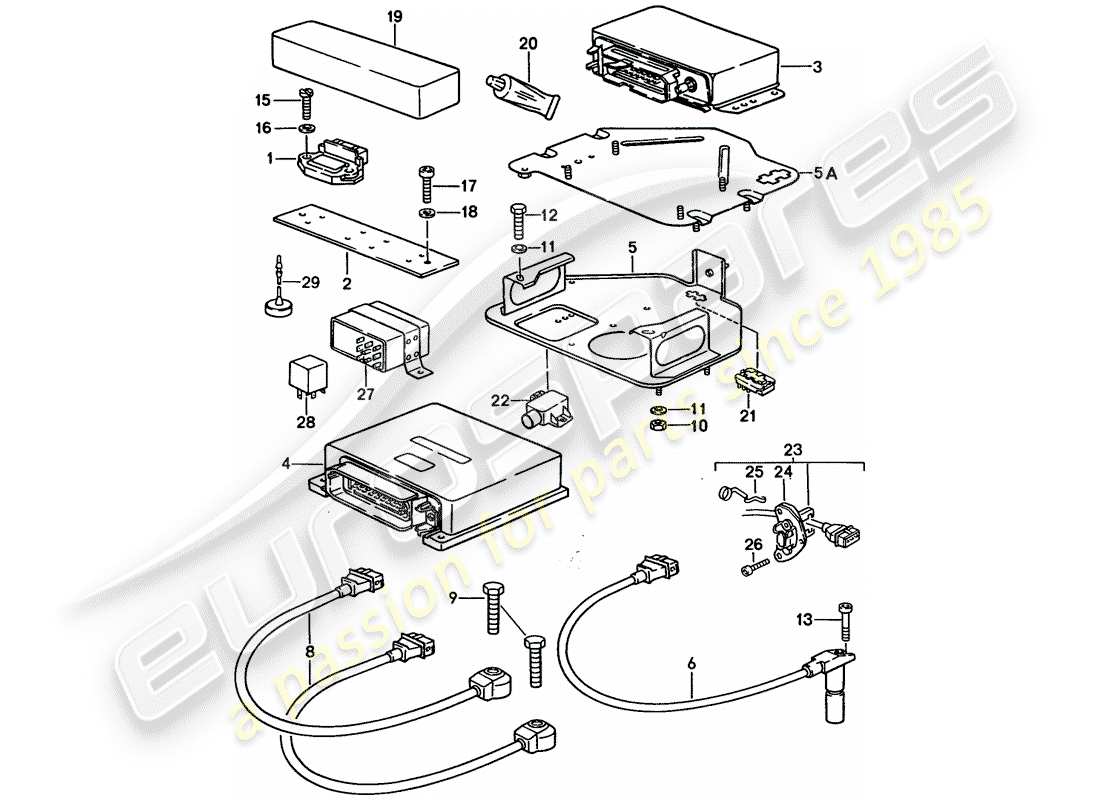 porsche 1994 (928) impianto elettrico del motore - lh-jetronic diagramma delle parti