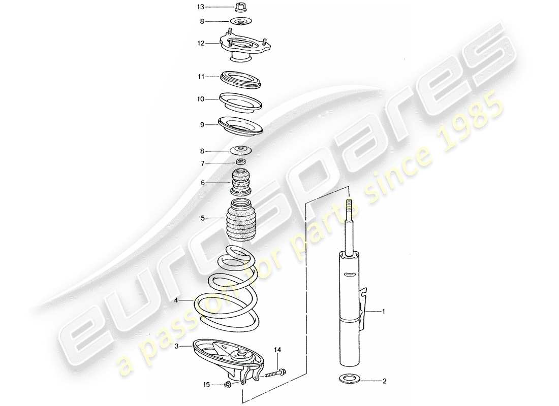 porsche 2002 (996 turbo / gt2) sospensione - punte ammortizzatore diagramma delle parti
