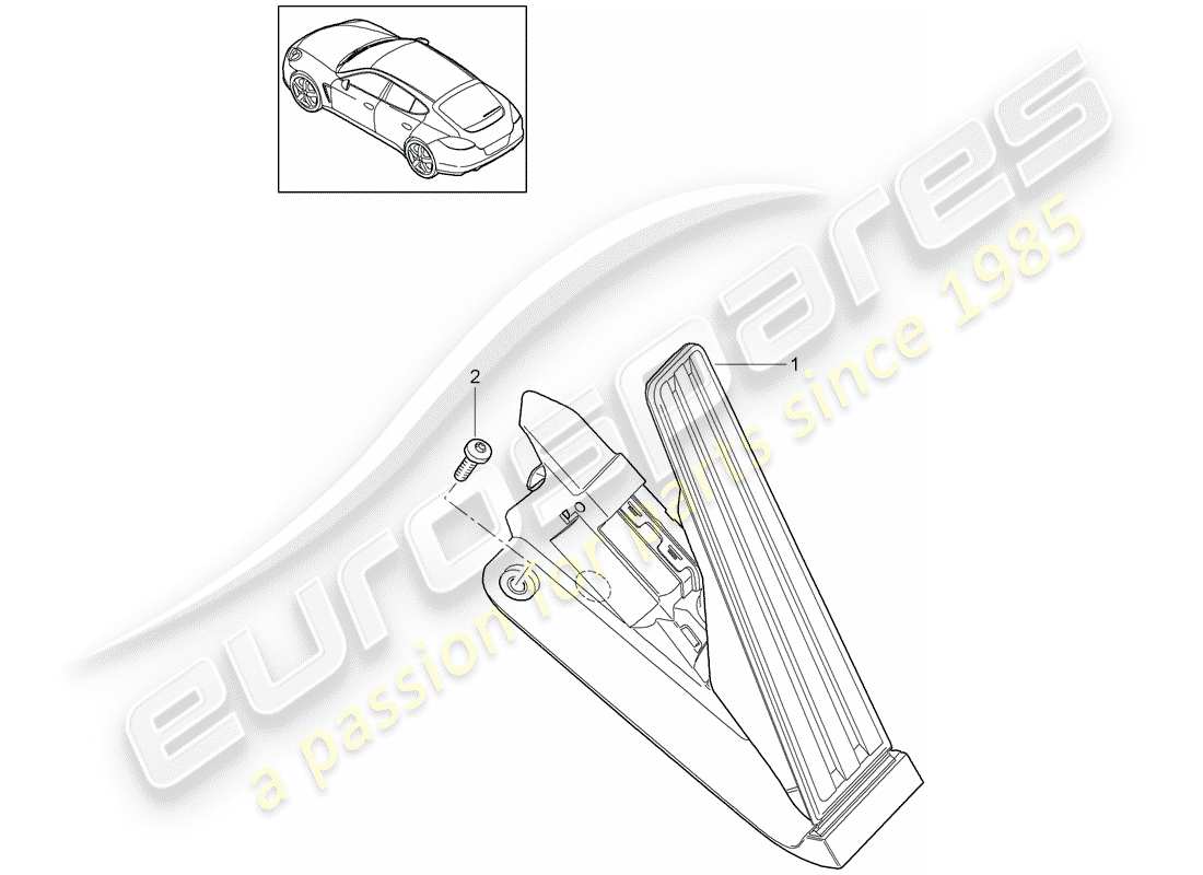 porsche 2015 (panamera 970) pedali diagramma delle parti