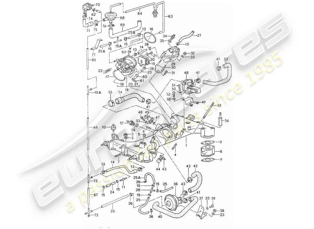 porsche 1994 (964) k-jetronic diagramma delle parti