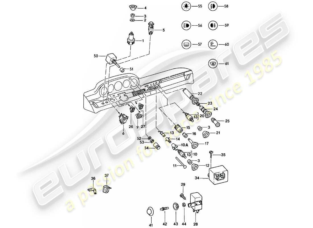 porsche 1978 (911) interruttore - rele' diagramma delle parti