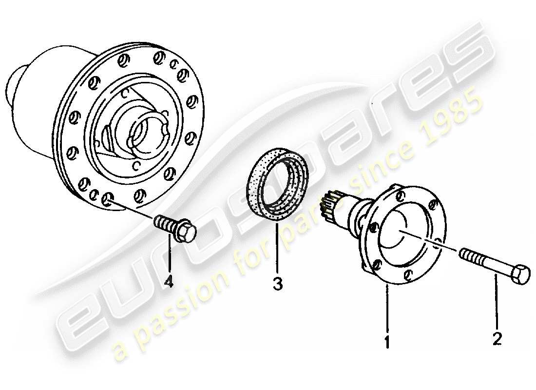 porsche 2000 (996) differenziale a scorrimento limitato - d >> - mj 1999 diagramma delle parti