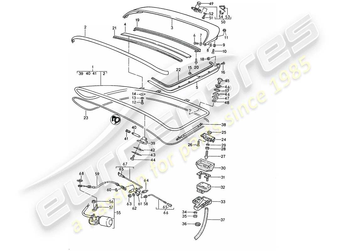 porsche 1990 (944) coperchio baule posteriore - spoiler posteriore - d - mj 1990>> schema delle parti