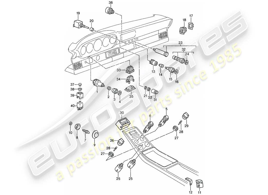 porsche 1987 (959) interruttore diagramma delle parti
