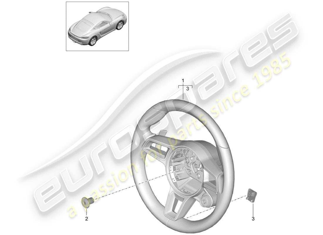 porsche 2017 (718 cayman) volante schema delle parti