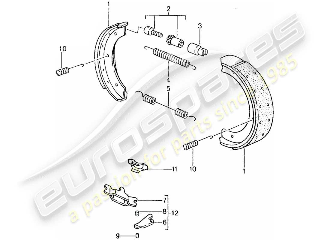 porsche 2001 (996 gt3) freno a mano diagramma delle parti