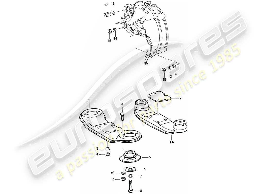 porsche 1986 (911) sospensione della trasmissione diagramma delle parti