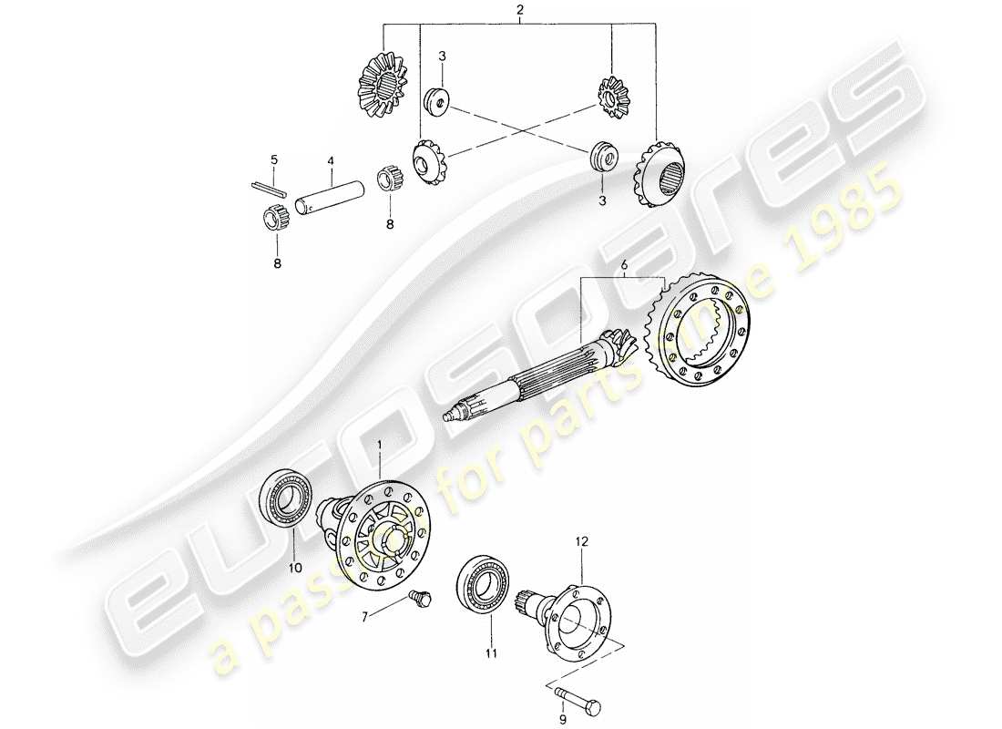porsche 1994 (993) differenziale diagramma delle parti