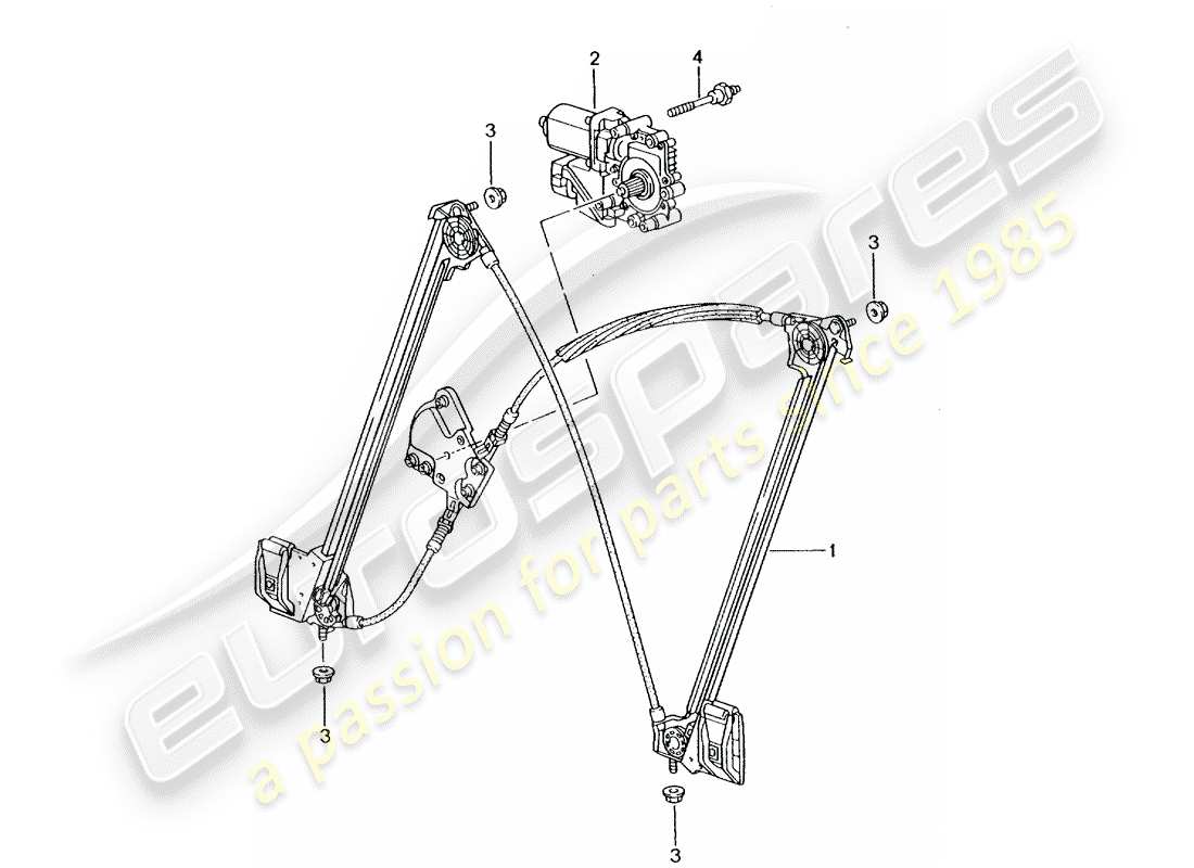 porsche 2001 (996 turbo / gt2) regolatore della finestra diagramma delle parti