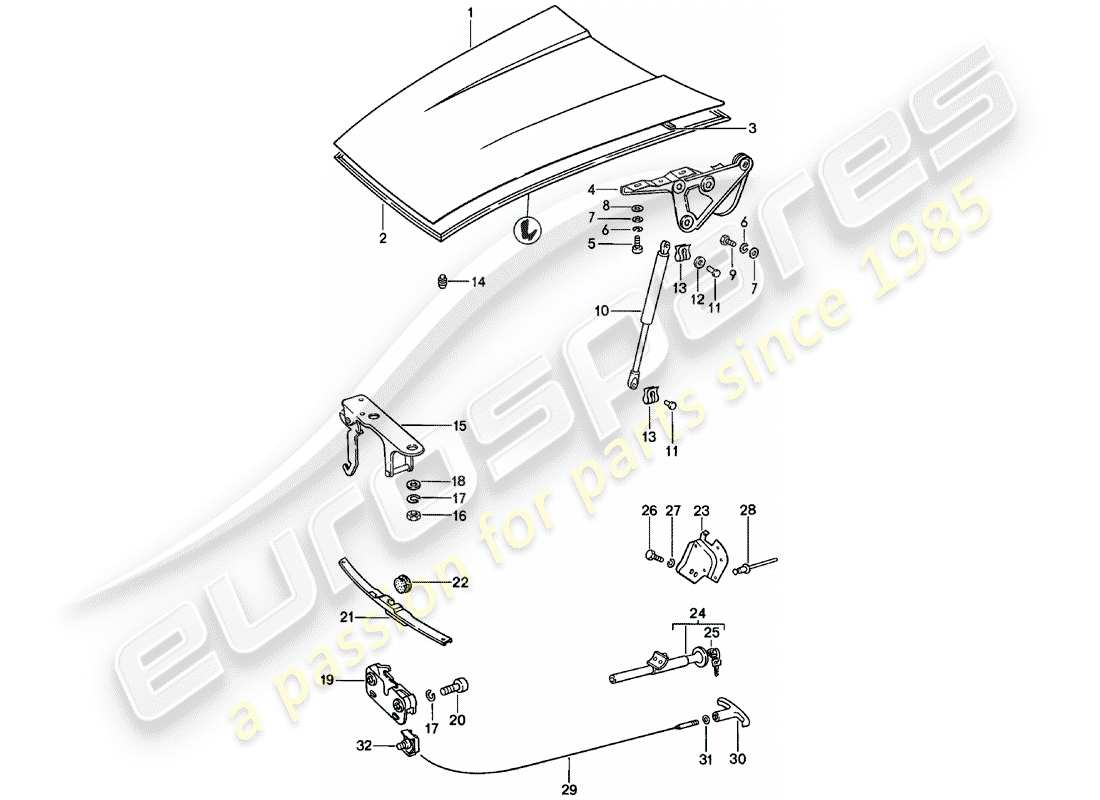 porsche 1983 (911) copertina diagramma delle parti