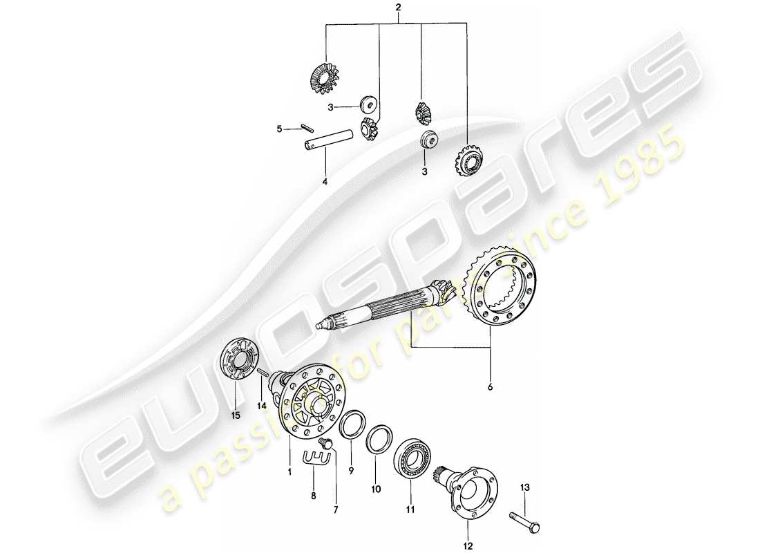porsche 1986 (911) differenziale diagramma delle parti