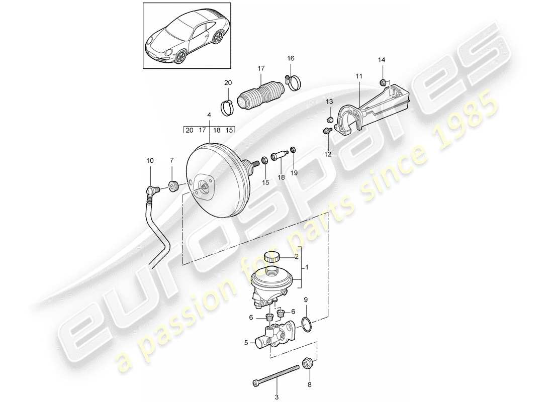 porsche 2011 (997-2) pompa freno diagramma delle parti
