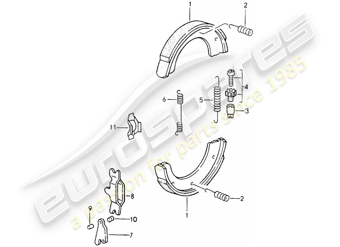 porsche 1994 (964) freno a mano diagramma delle parti