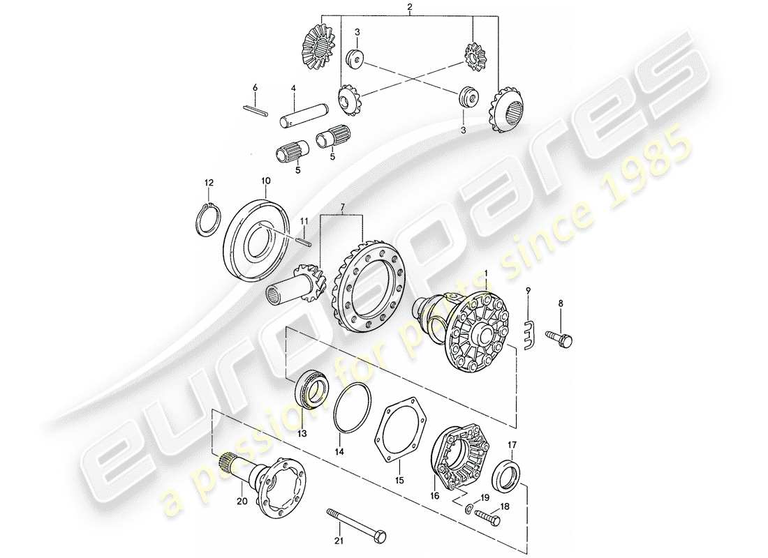 porsche 1988 (928) cambio automatico - differenziale 2 diagramma delle parti