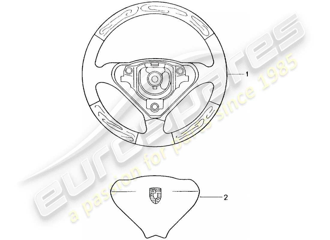 porsche 2011 (tequipment) 3-spoke diagramma delle parti