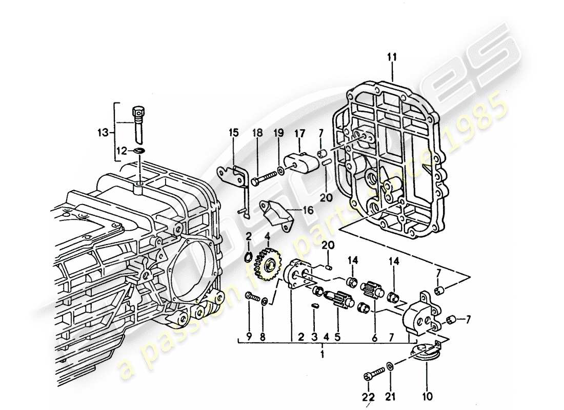 porsche 1994 (928) cambio manuale - raffreddamento olio - pompa olio schema delle parti