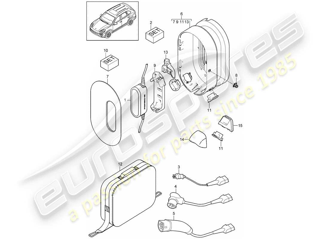 porsche 2016 (cayenne e2 92a) unità elettronica diagramma delle parti