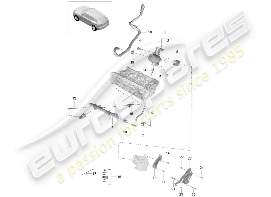 porsche 2017 (macan) tubo di raccolta carburante diagramma delle parti