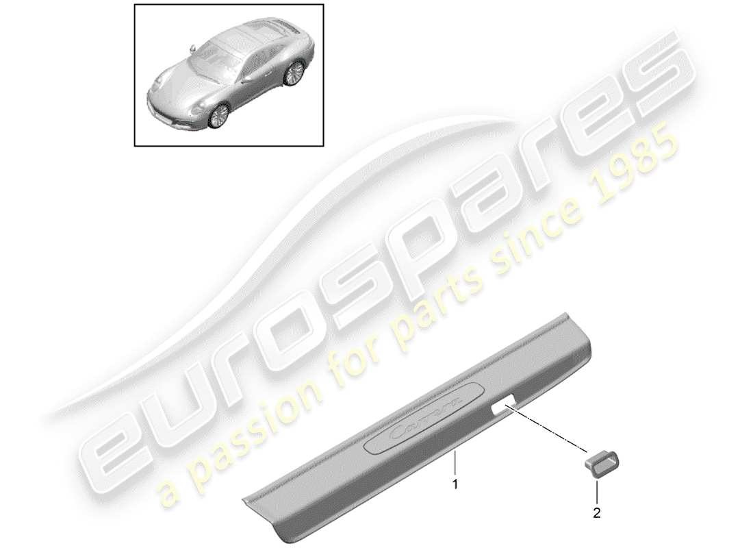porsche 2017 (991-2) battitacco - pannello sottoporta diagramma delle parti