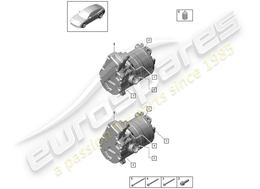 porsche 2017 (panamera 971-1) schema delle parti del condizionatore d'aria