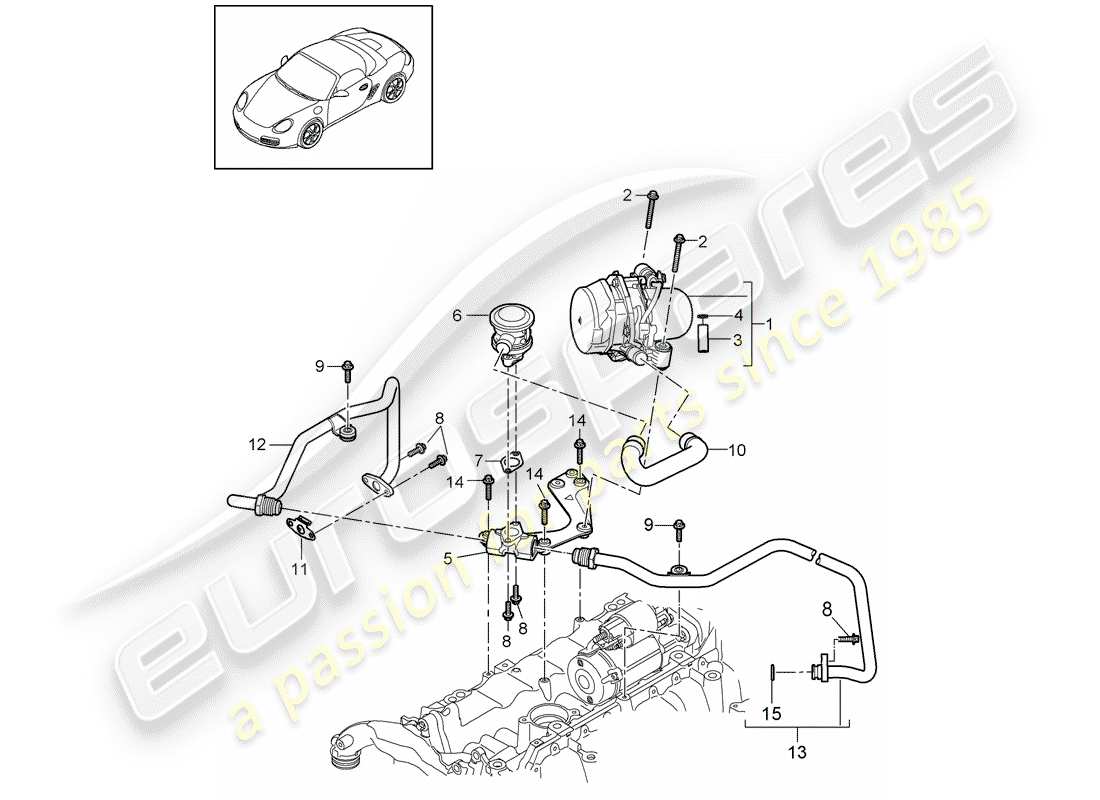 porsche 2011 (987 boxster) iniezione aria diagramma delle parti