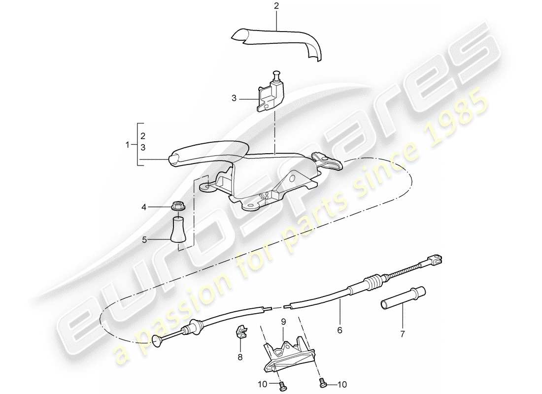 porsche 2007 (987 cayman) freno a mano diagramma delle parti