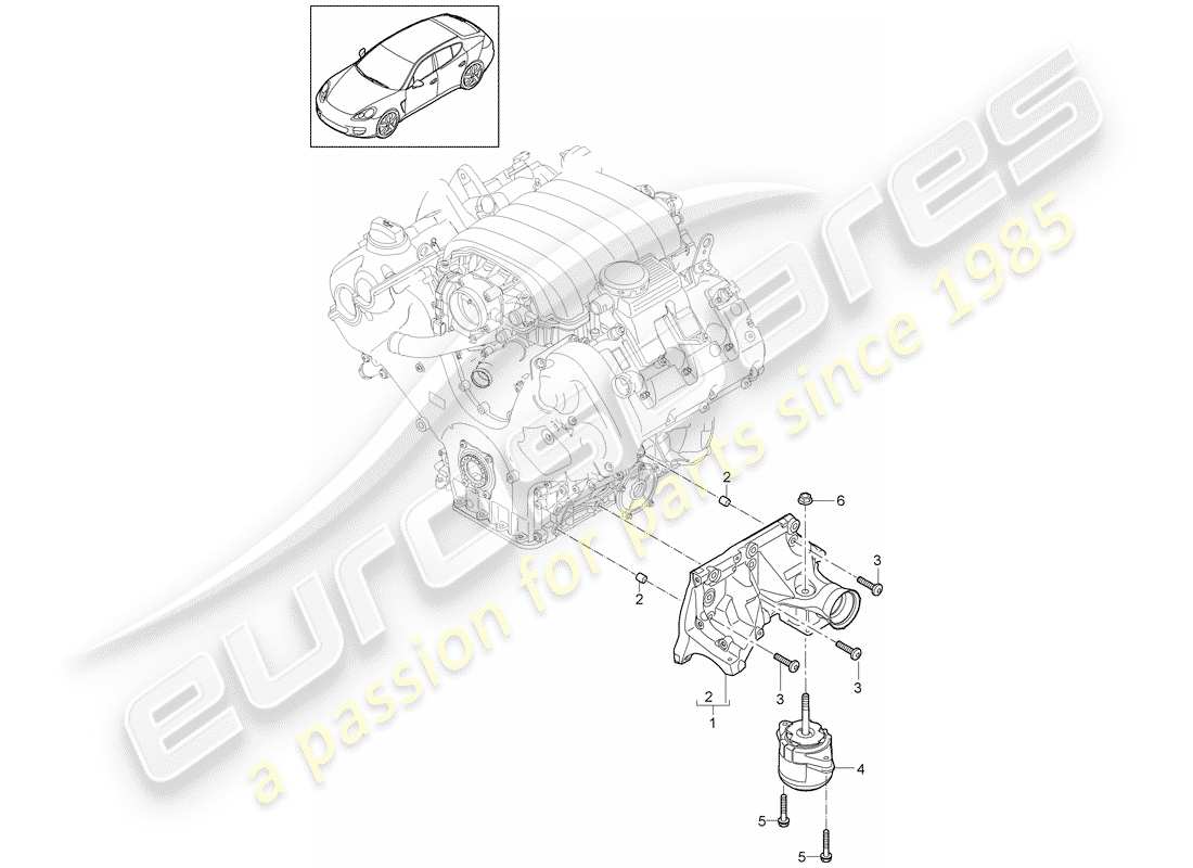 porsche 2011 (panamera 970) sospensione motore schema delle parti