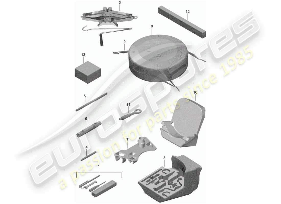 porsche 2016 (981 boxster spyder) attrezzo diagramma delle parti