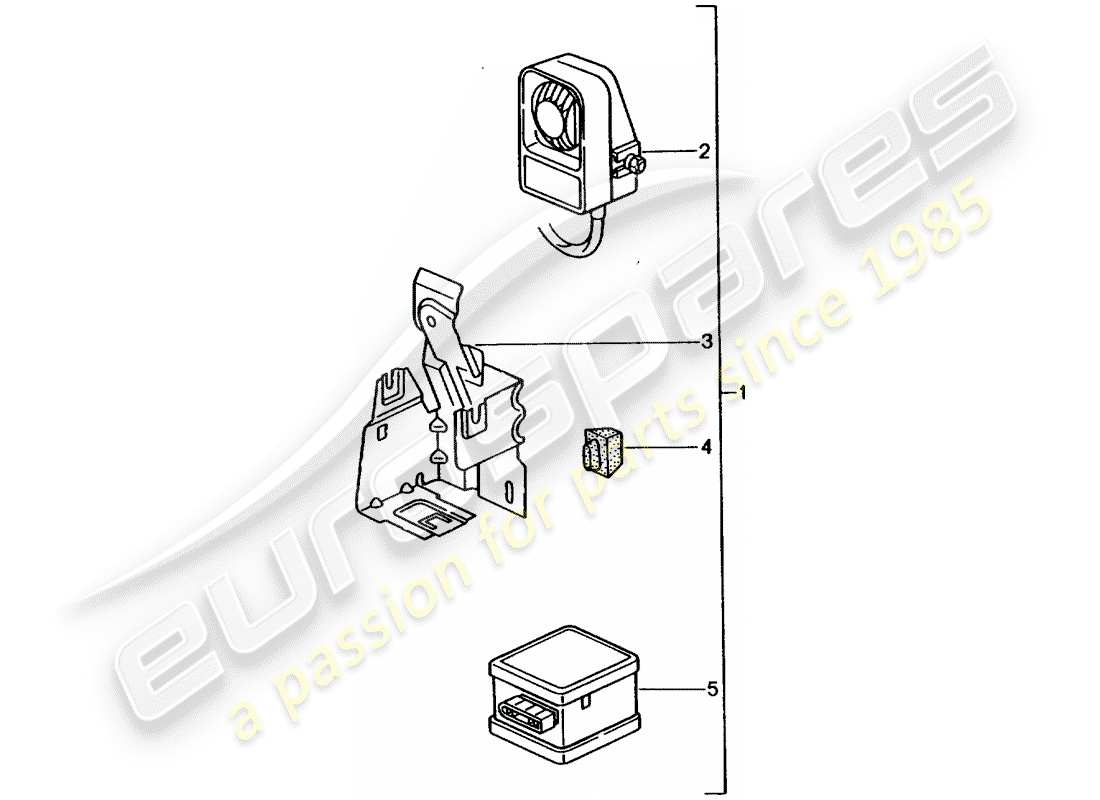 porsche tequipment catalogue (2001) diagramma delle parti del clacson d'allarme