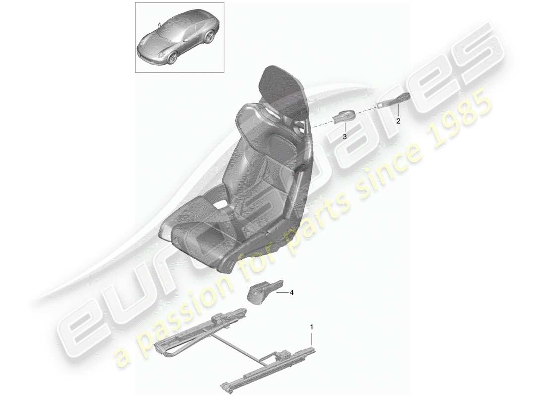 porsche 2016 (981 boxster) posto a sedere diagramma delle parti