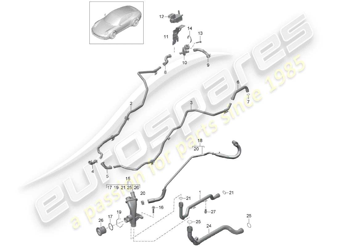 porsche 2012 (991-1) connessione diagramma delle parti