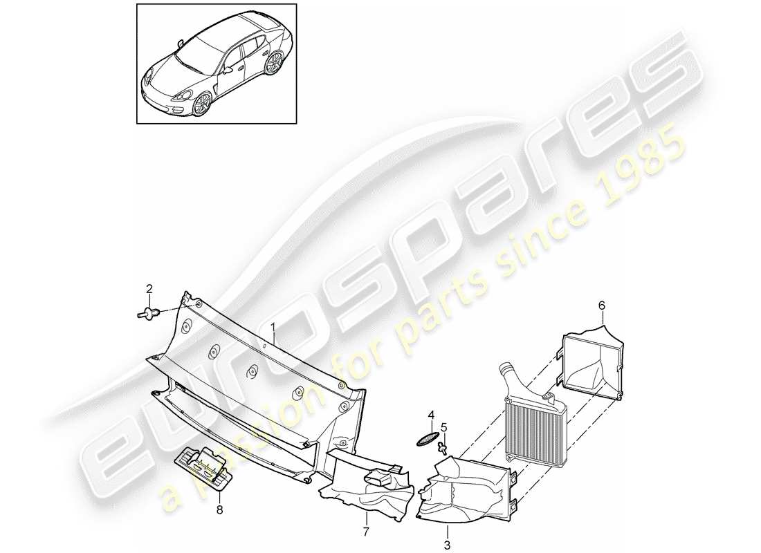 porsche 2011 (panamera 970) diagramma delle parti del condotto dell'aria