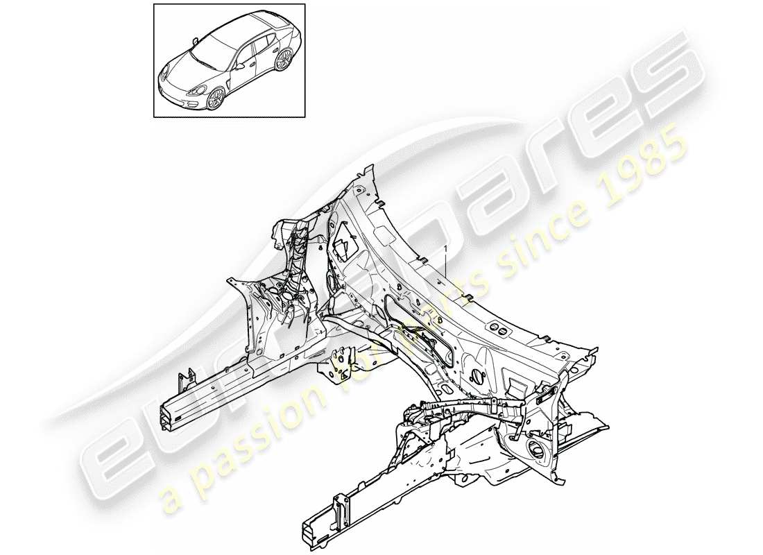 porsche 2011 (panamera 970) schema delle parti frontale