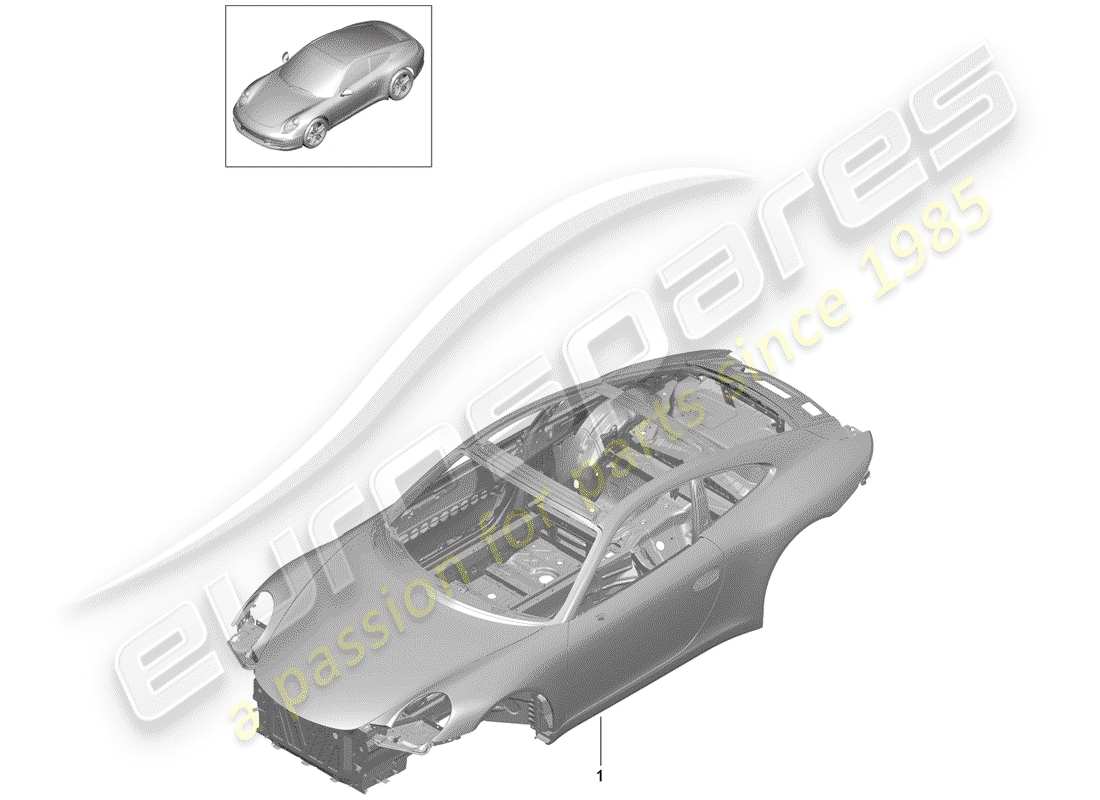 porsche 2012 (991-1) carrozzeria diagramma delle parti