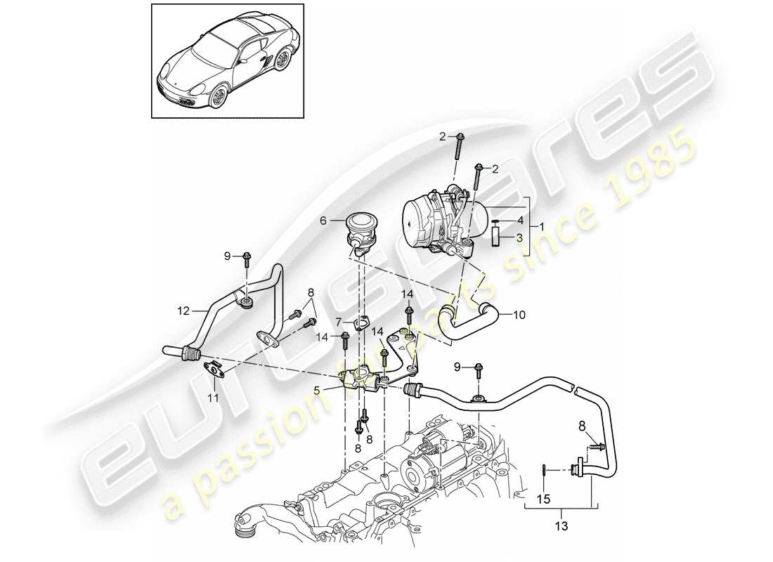 porsche 2009 (987 cayman) iniezione aria schema delle parti