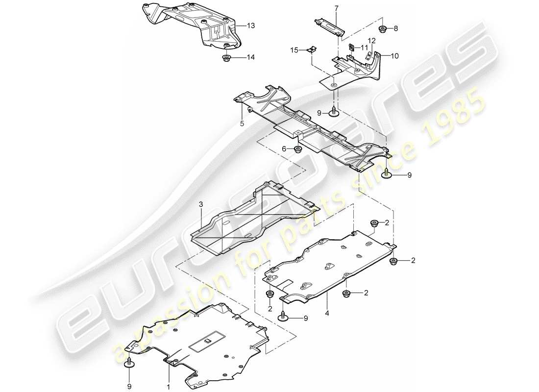 porsche 2007 (987 cayman) diagramma delle parti trims