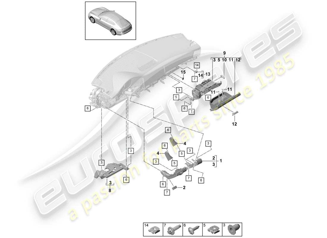 porsche 2018 (panamera 971-1) accessori diagramma delle parti
