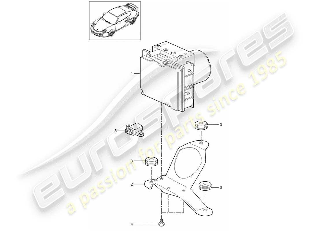 porsche 2011 (997-2 turbo / gt2 rs) unità idraulica diagramma delle parti