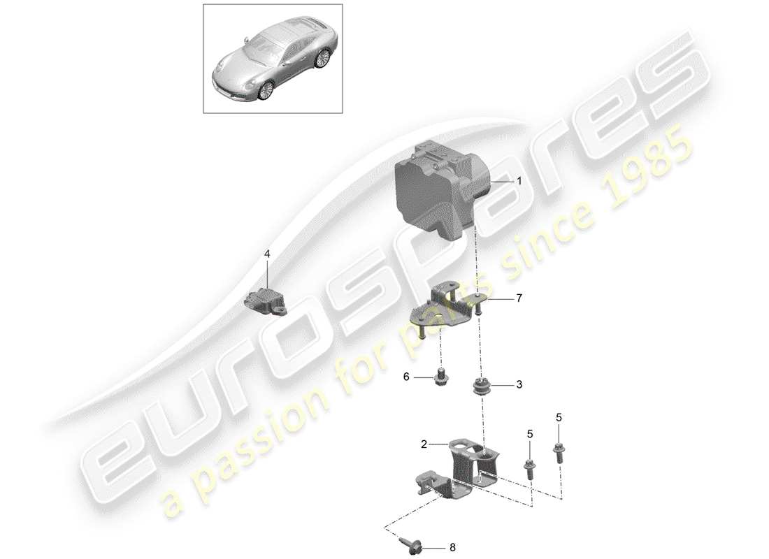 porsche 2017 (991-2) unità idraulica diagramma delle parti
