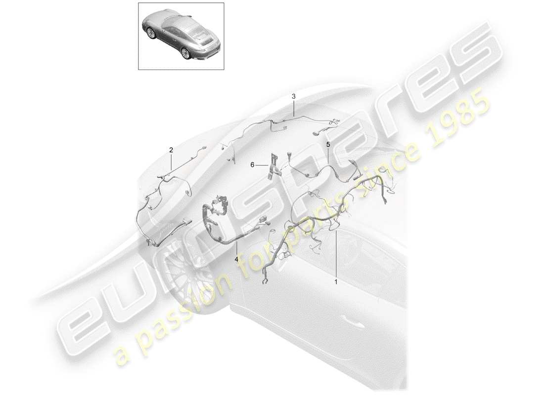 porsche 2020 (991-2) cablaggi diagramma delle parti