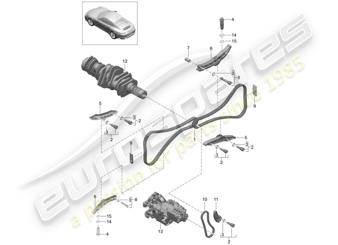 porsche 2019 (991-2) catena temporale diagramma delle parti