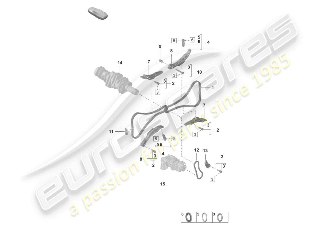 porsche 2019 (992-1) tendicatena catena di distribuzione diagramma delle parti